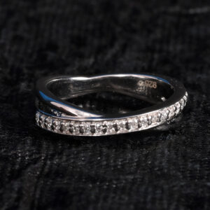 Silver Twirl Moissanite Ring