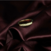 Golden Moissanite Half Band Ring