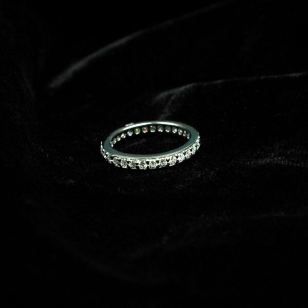 Silver Moissanite Full Band Ring