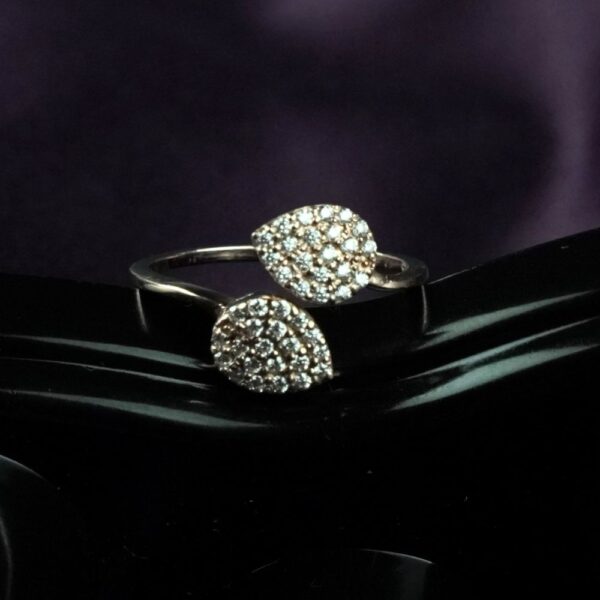 Rose Gold Leafy Moissanite Ring