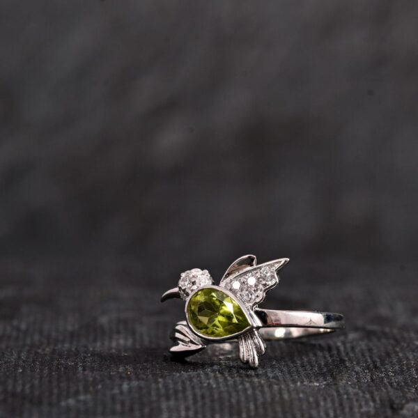 Peridot Humming Bird Ring