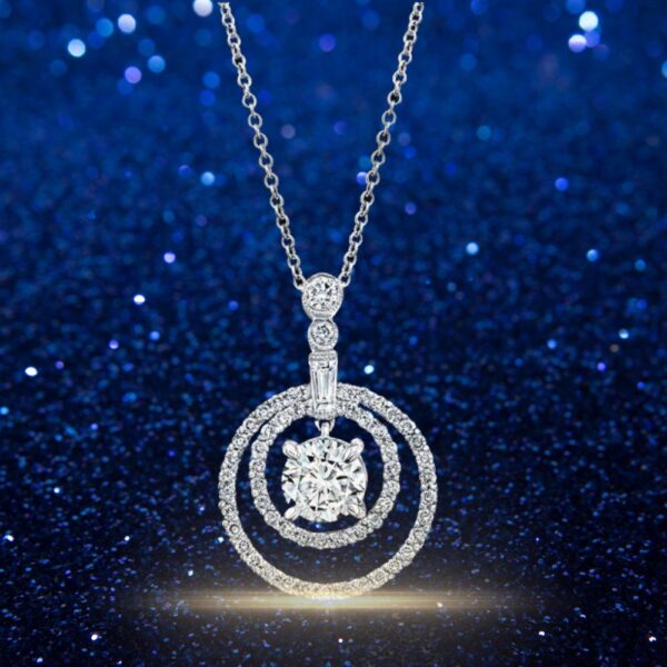 Twin Ring Raindrop Pendant