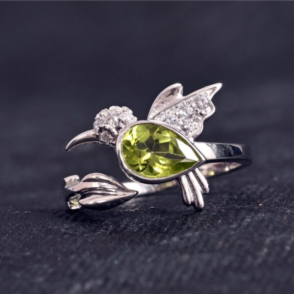 Peridot Humming Bird Ring