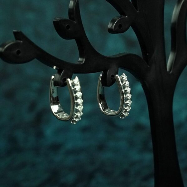 Silver Moissanite Stud Earrings