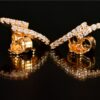 Sleek Layered Rose Gold Ear Studs