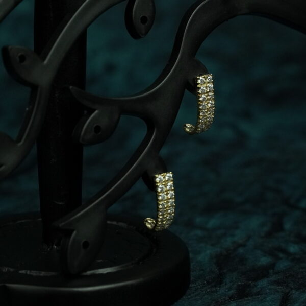 Golden Moissanite Stud Earrings