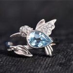 Blue Topaz Humming Bird Ring