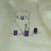 Natural Amethyst Square Cut Set
