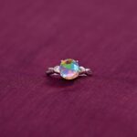 A multihued silver ring