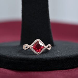 Ruby Red Square Elegance Ring