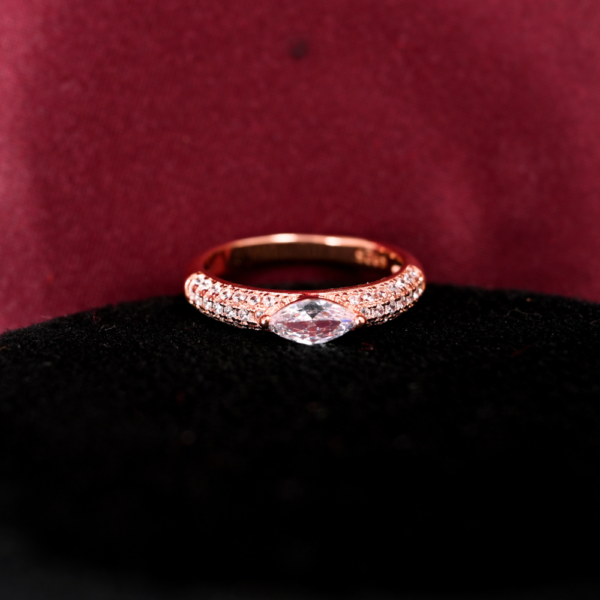 Rose Gold Radiant Rectangle Ring