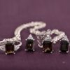 Natural Smoky Topaz Square Cut Set