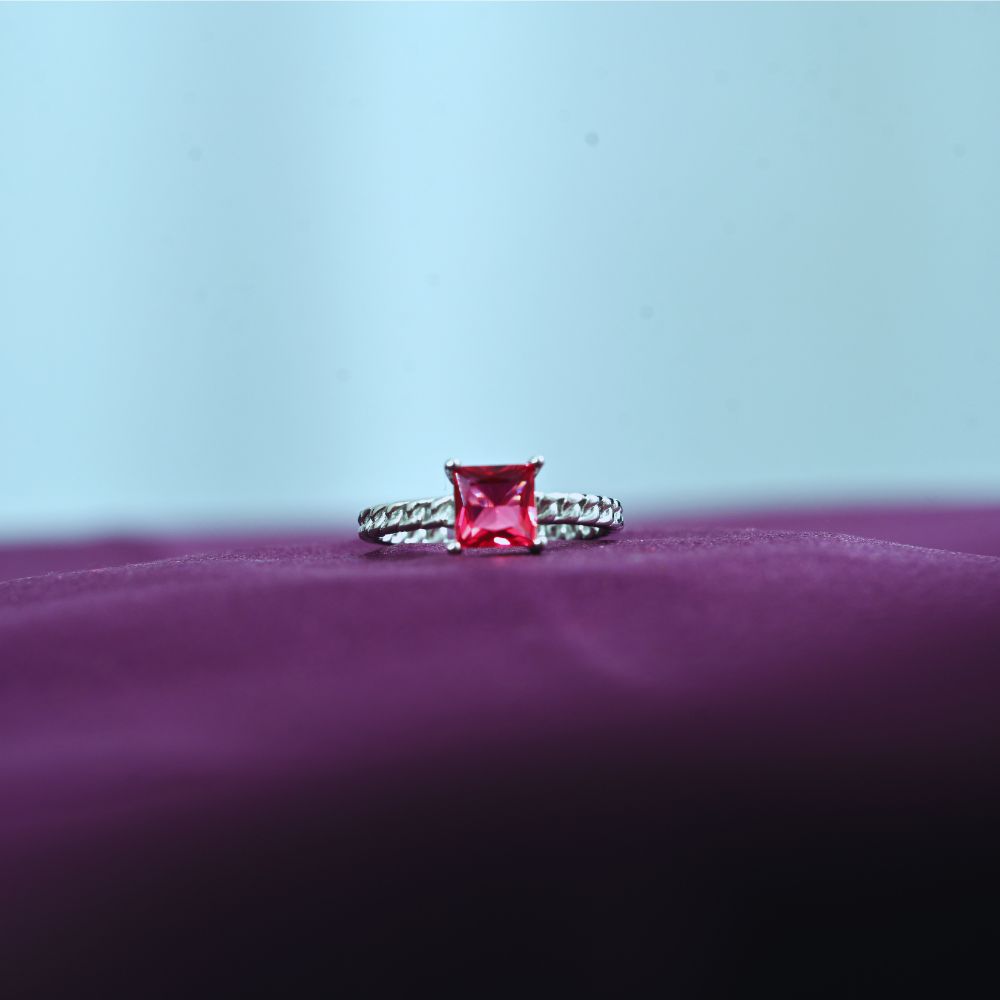 Duo Elegance Ruby Red Ring