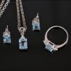 Natural Blue Topaz Pendant sets