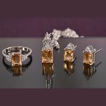 Natural Citrine Square cut set